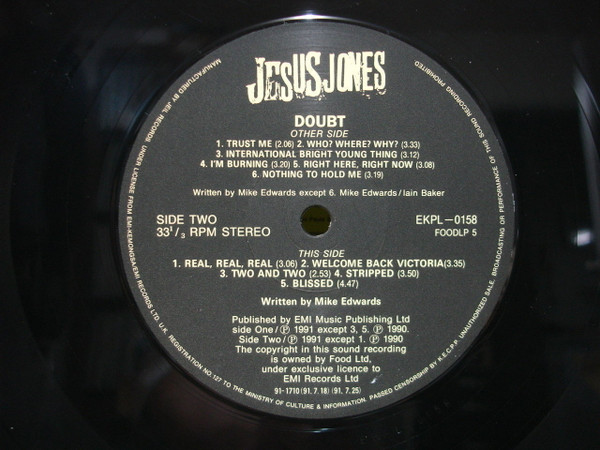 Jesus Jones - Doubt | Food (EKPL- 0158) - 4 Jesus Jones - Doubt | Food (EKPL- 0158) - 4