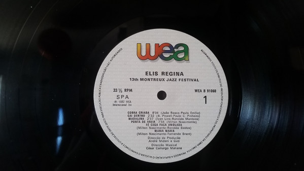 Elis Regina - 13Th Montreux Jazz Festival | WEA (WEA B 91060) - 2