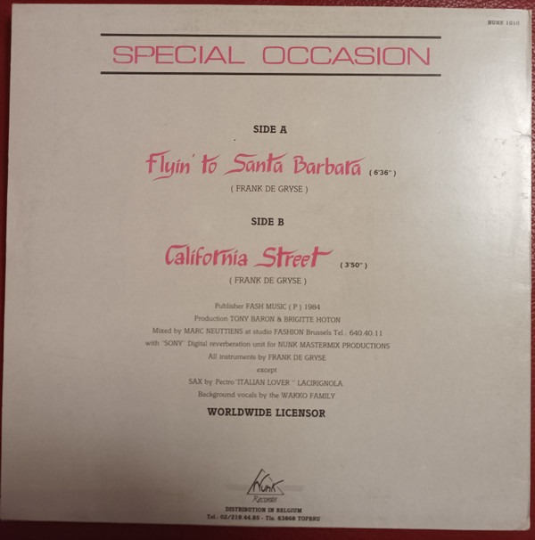 Special Occasion - Flyin' To Santa Barbara | Nunk Records (N 1010) - 2