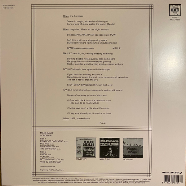 Miles Davis - Sorcerer | Music On Vinyl (MOVLP1865) - 2