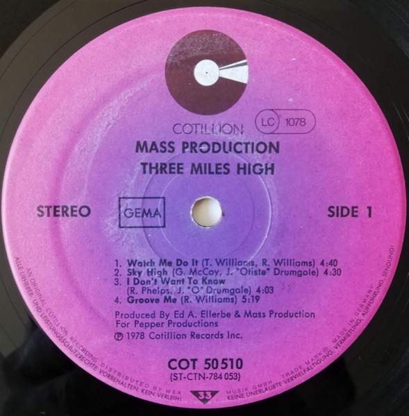 Mass Production - Three Miles High | Cotillion (COT 50510) - 3