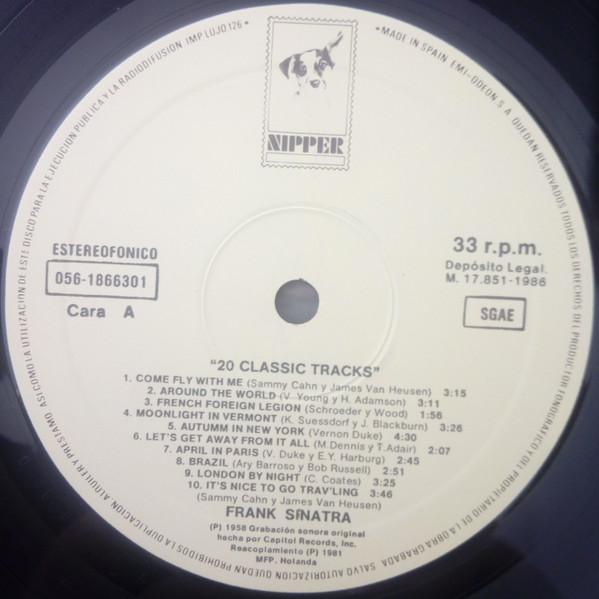 Frank Sinatra - 20 Classic Tracks | Nipper (056-1866301) - 3 Frank Sinatra - 20 Classic Tracks | Nipper (056-1866301) - 3