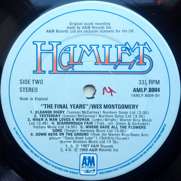 Wes Montgomery - The Final Years | Hamlet (AMLP 8004) - 4 Wes Montgomery - The Final Years | Hamlet (AMLP 8004) - 4