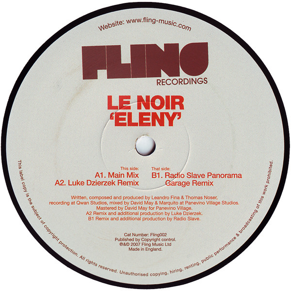 Le Noir - Eleny | Fling Recordings (Fling002) - 3