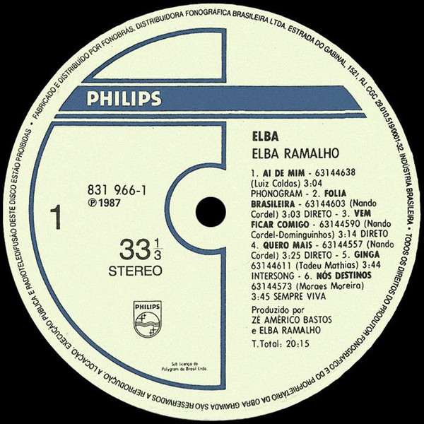 Elba Ramalho - Elba | Philips (831 966-1) - 3