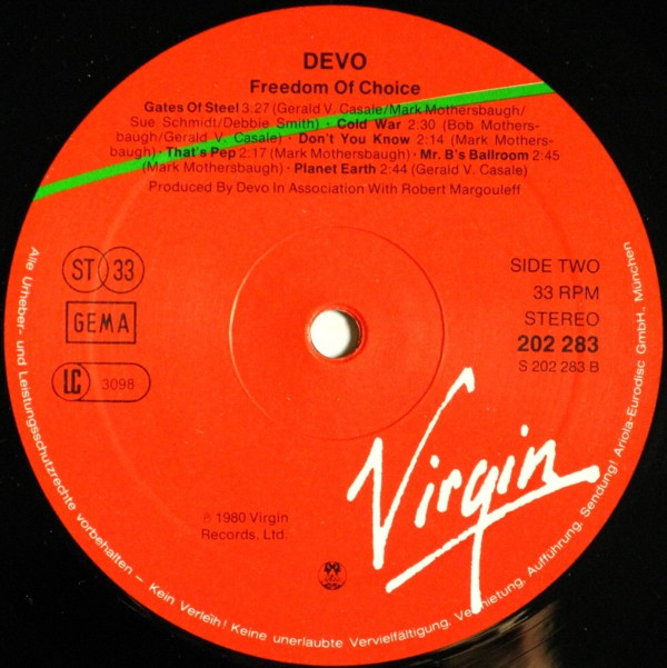 Devo - Freedom Of Choice | Virgin (202 283) - 4