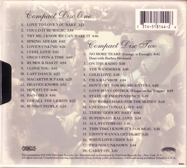 Donna Summer - The Donna Summer Anthology | Casablanca (314 518 144-2) - 2 Donna Summer - The Donna Summer Anthology | Casablanca (314 518 144-2) - 2