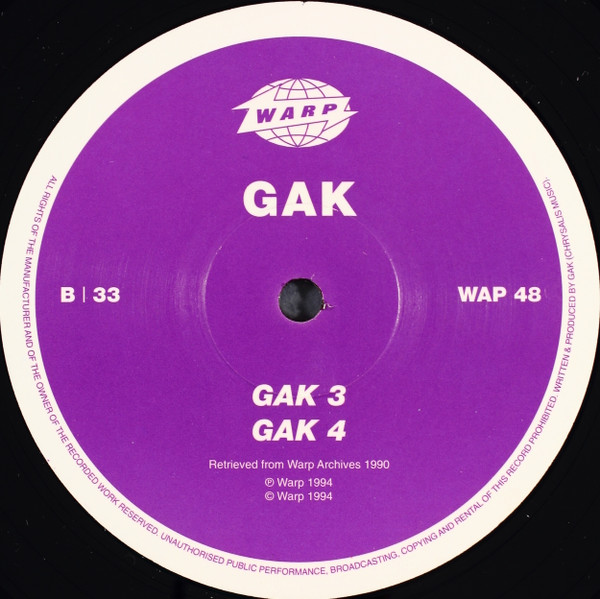 GAK - GAK | Warp Records (WAP 48) - 3 GAK - GAK | Warp Records (WAP 48) - 3