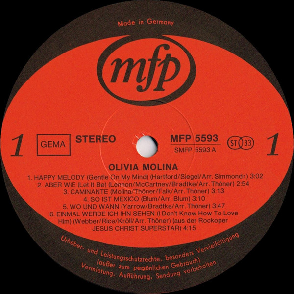 Olivia Molina - Olivia Molina | Music For Pleasure (MFP 5593) - 3 Olivia Molina - Olivia Molina | Music For Pleasure (MFP 5593) - 3