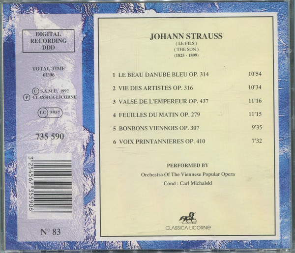 Johann Strauss Jr. - Valses Viennoises | Classica Licorne (735 590) - 2