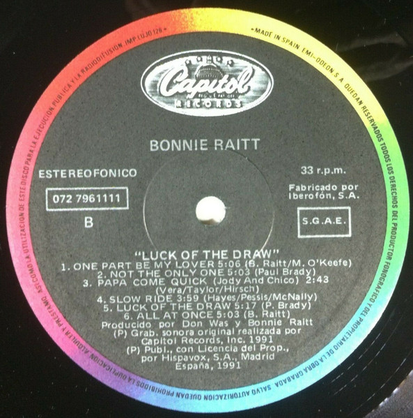 Bonnie Raitt - Luck Of The Draw | Capitol Records (072 79 6111 1) - 4 Bonnie Raitt - Luck Of The Draw | Capitol Records (072 79 6111 1) - 4