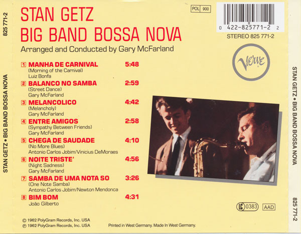 Stan Getz - Big Band Bossa Nova | Verve Records (825 771-2) - 2