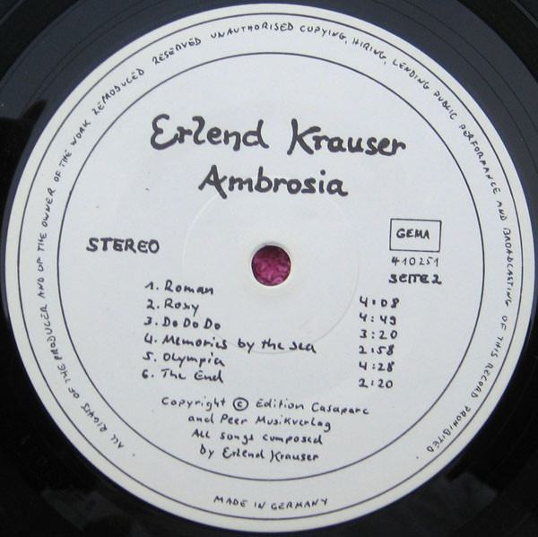 Erlend Krauser - Ambrosia | Not On Label (Erlend Krauser Self-released) (410 251) - 4