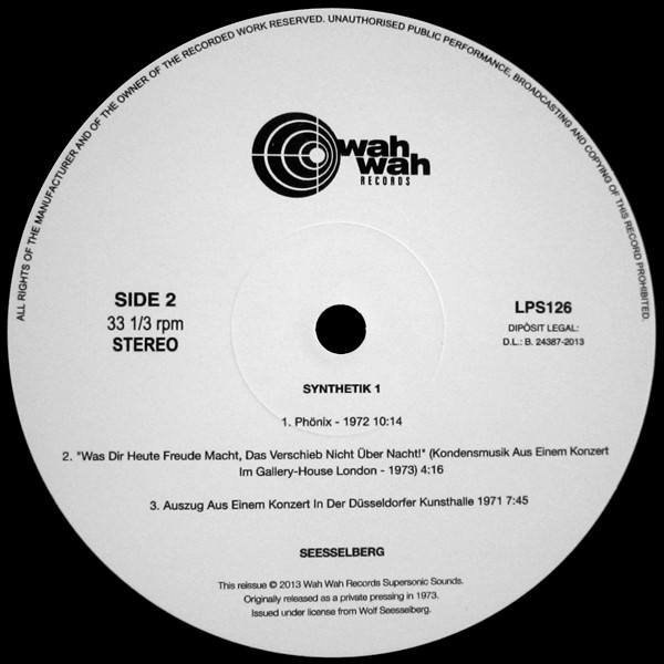 Seesselberg - Synthetik 1 | Wah Wah Records (LPS126) - 4