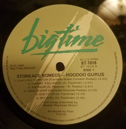Hoodoo Gurus - (Stoneage Romeos) | Big Time (BT 7018) - 3 Hoodoo Gurus - (Stoneage Romeos) | Big Time (BT 7018) - 3