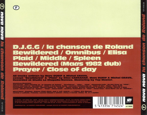 Nova Nova - La Chanson De Roland | F Communications (F 103CD) - 2 Nova Nova - La Chanson De Roland | F Communications (F 103CD) - 2