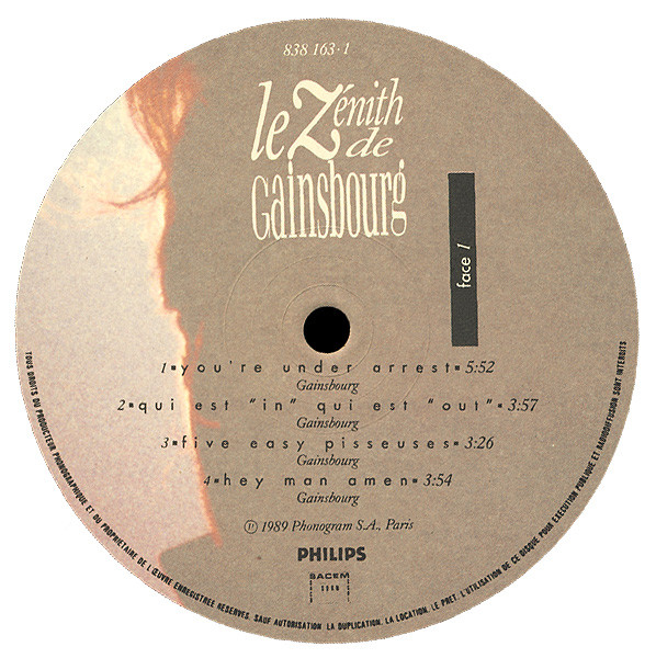 Serge Gainsbourg - Le Zénith De Gainsbourg | Philips (838 162-1) - 3 Serge Gainsbourg - Le Zénith De Gainsbourg | Philips (838 162-1) - 3