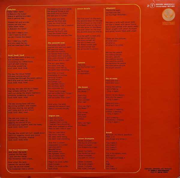 Aphrodite's Child - 666 | Vertigo (6673 001) - 4