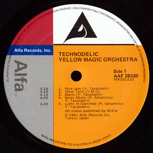 Yellow Magic Orchestra - Technodelic | Alfa (AAF 28030) - 2 Yellow Magic Orchestra - Technodelic | Alfa (AAF 28030) - 2