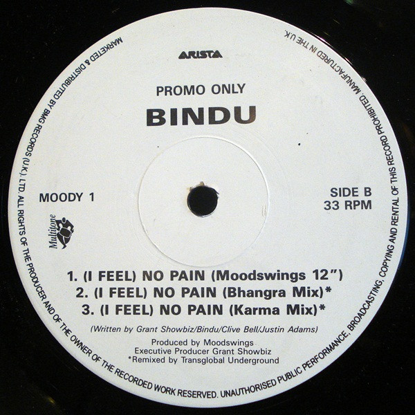 Bindu - (I Feel) No Pain | Arista (MOODY 1) - 2 Bindu - (I Feel) No Pain | Arista (MOODY 1) - 2