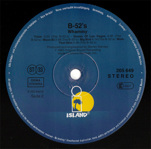 The B-52's - Whammy! | Island Records (205 649) - 4