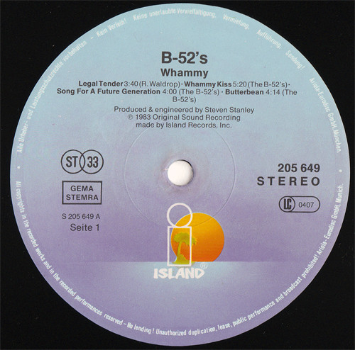 The B-52's - Whammy! | Island Records (205 649) - 3