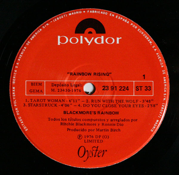 Rainbow - Rising | Polydor (23 91 224) - 4