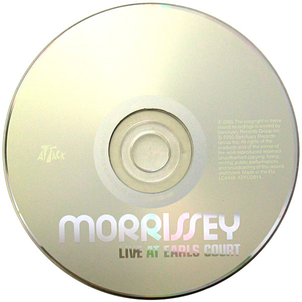 Morrissey - Live At Earls Court | Attack Records (ATKCD014) - 3