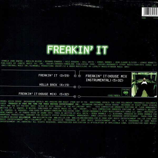Will Smith - Freakin' It | Columbia (COL 668569 6) - 2 Will Smith - Freakin' It | Columbia (COL 668569 6) - 2