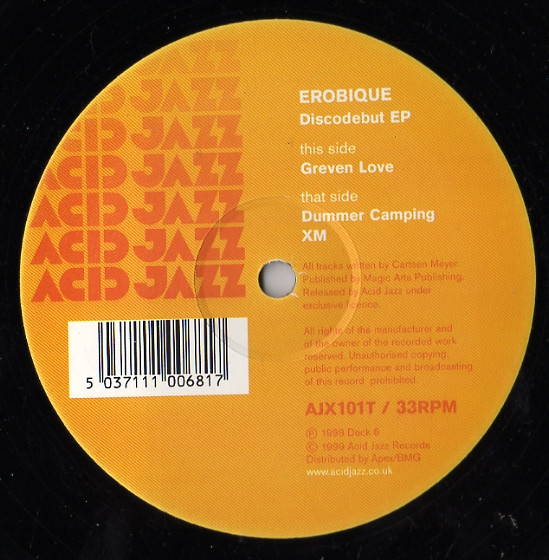 Erobique - Discodebut EP | Acid Jazz (AJX 101T) Erobique - Discodebut EP | Acid Jazz (AJX 101T)