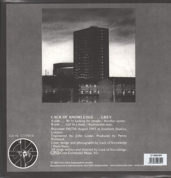 Lack Of Knowledge - Grey [Vinyl] | Crass Records (121984/6R) - 2