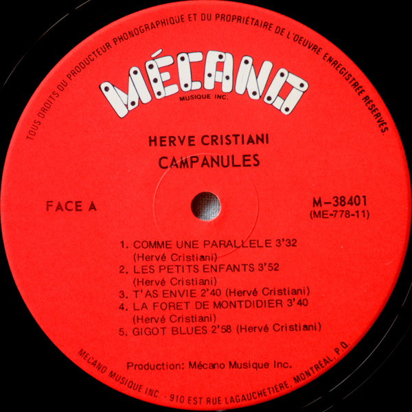 Hervé Cristiani - Campanules | Mécano Musique Inc. (M 38401) - 3 Hervé Cristiani - Campanules | Mécano Musique Inc. (M 38401) - 3