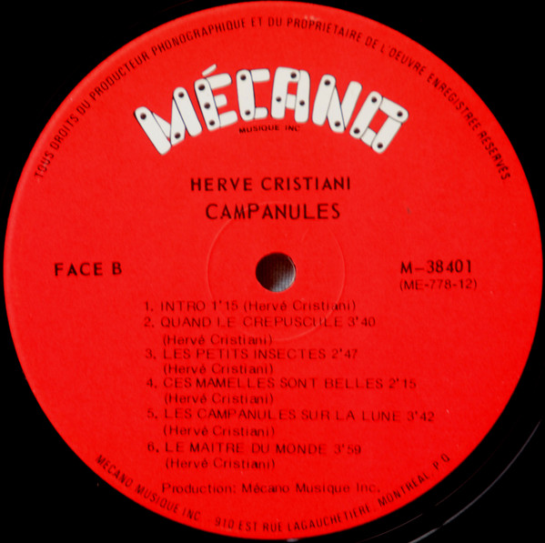 Hervé Cristiani - Campanules | Mécano Musique Inc. (M 38401) - 4 Hervé Cristiani - Campanules | Mécano Musique Inc. (M 38401) - 4