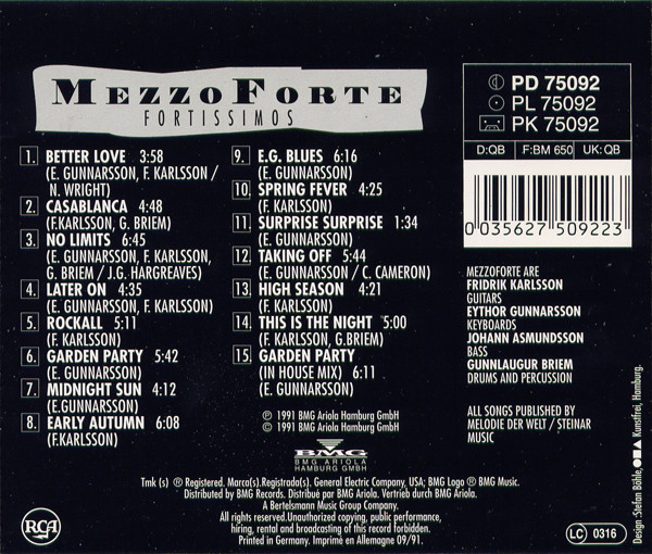 Mezzoforte - Fortissimos | RCA (PD 75092) - 2 Mezzoforte - Fortissimos | RCA (PD 75092) - 2