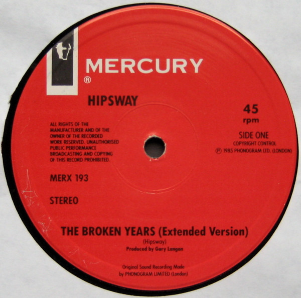 Hipsway - The Broken Years | Mercury (MERX 193) - 2