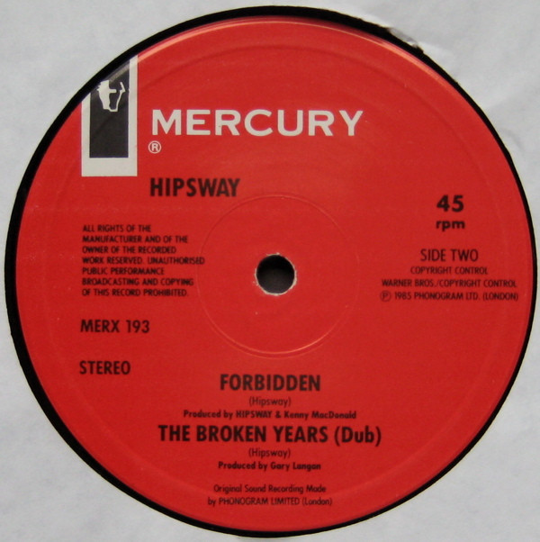 Hipsway - The Broken Years | Mercury (MERX 193) - 3
