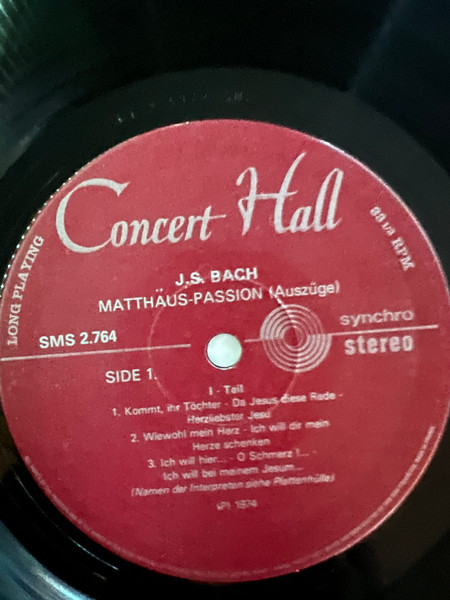 Wiener Kammerchor , Die Wiener Sängerknaben , Großes Orchester des Österreichischen Rundfunks - Matthaus-Passion (Johann Sebastian Bach) | Guilde Internationale Du Disque (SMS 2764) - 3