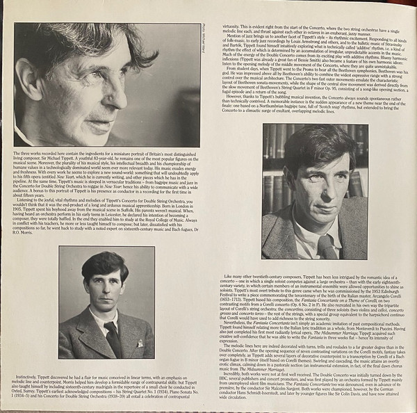 Sir Michael Tippett , Nigel Robson , Scottish Chamber Orchestra - Tippett Conducts Tippett | Virgin Classics Digital (VC 7 90701-1)