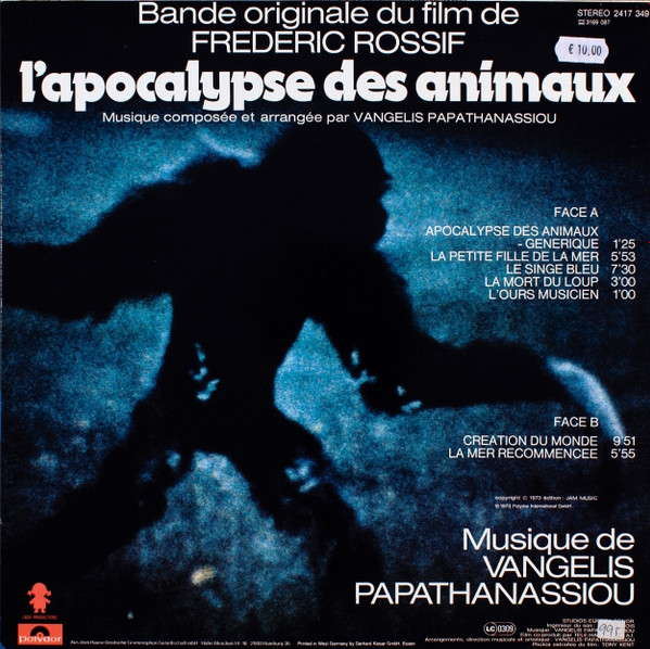 Evangelos Papathanassiou - L'Apocalypse Des Animaux | Polydor (2417 349) - 3