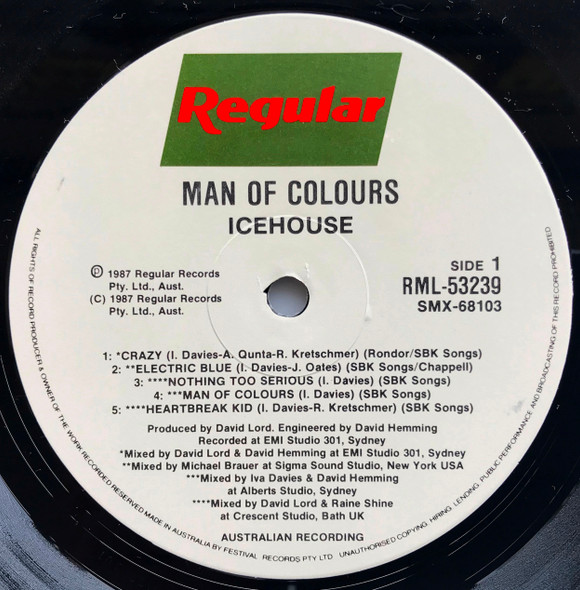 Icehouse - Man Of Colours | Regular Records (RML 53239) - 2