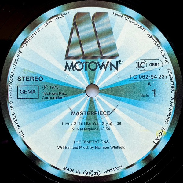 The Temptations - Masterpiece | Tamla Motown (1 C 062-94 237) - 3 The Temptations - Masterpiece | Tamla Motown (1 C 062-94 237) - 3