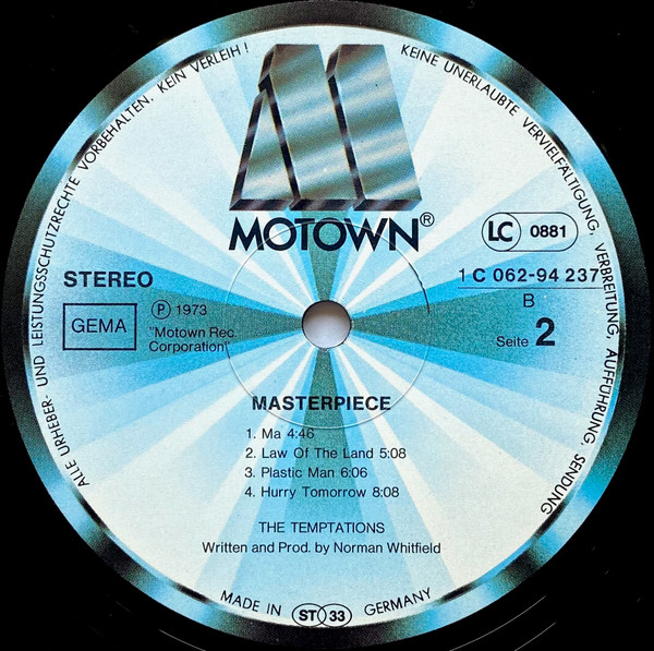 The Temptations - Masterpiece | Tamla Motown (1 C 062-94 237) - 4 The Temptations - Masterpiece | Tamla Motown (1 C 062-94 237) - 4