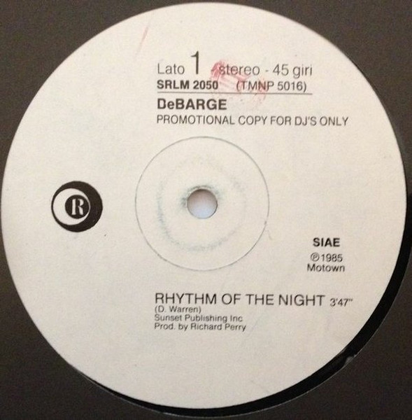 DeBarge / Rockwell - Rhythm Of The Night / Peeping Tom | Ricordi (SRLM 2050) - main DeBarge / Rockwell - Rhythm Of The Night / Peeping Tom | Ricordi (SRLM 2050) - main