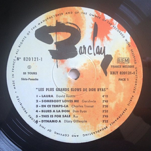 Don Byas - Les Plus Grands Slows De Don Byas | Barclay (820 121) - 3 Don Byas - Les Plus Grands Slows De Don Byas | Barclay (820 121) - 3