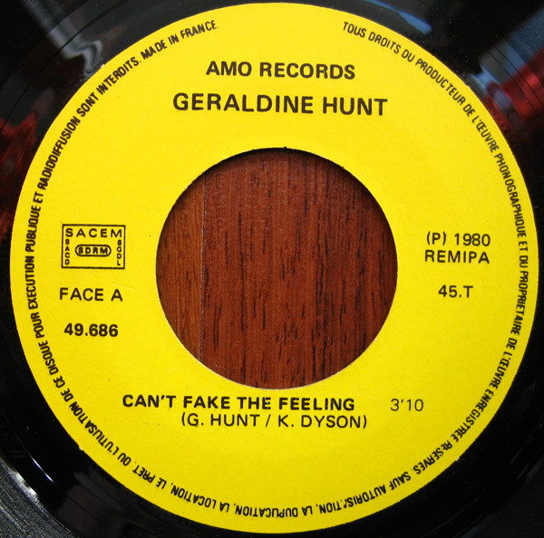 Geraldine Hunt - Can't Fake The Feeling | Amo Records (49.686) - 2