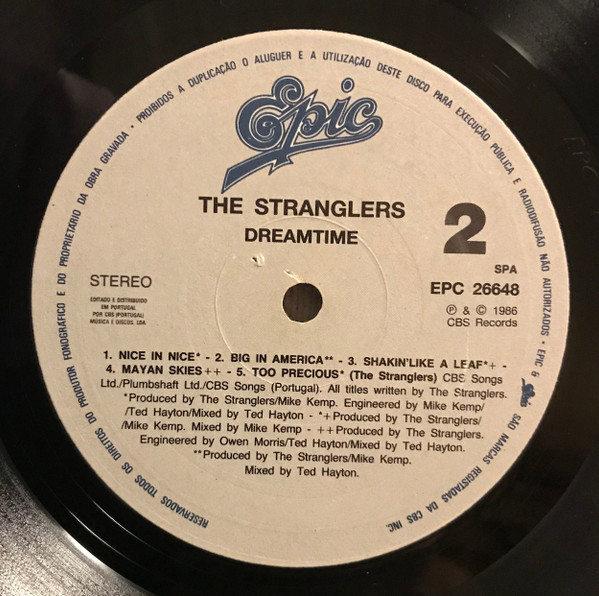 The Stranglers - Dreamtime | Epic (EPC 26648) - 4