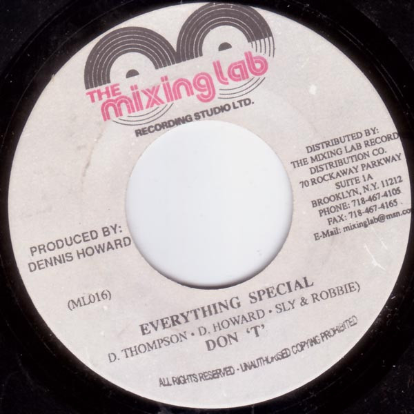 Don 'T' / Lieutenant Stitchie - Everything Special / Kick-Up | Mixing Lab (ML-016) - main Don 'T' / Lieutenant Stitchie - Everything Special / Kick-Up | Mixing Lab (ML-016) - main