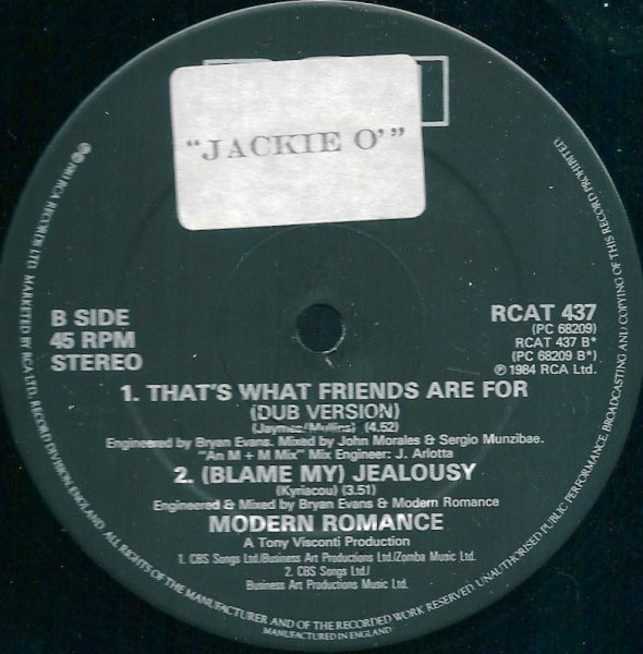 Modern Romance - That's What Friends Are For | RCA (RCAT 437) - 3 Modern Romance - That's What Friends Are For | RCA (RCAT 437) - 3