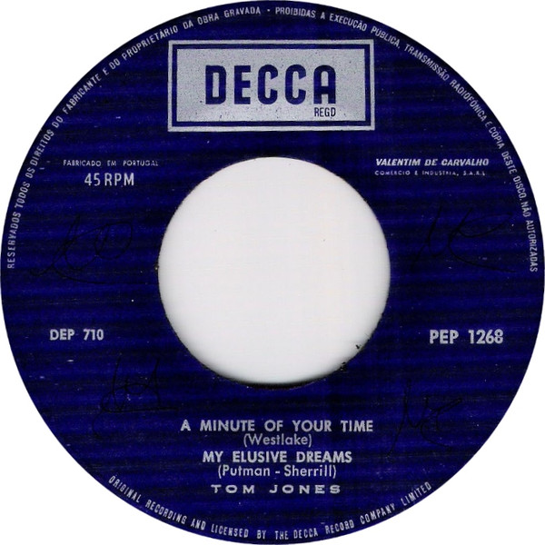 Tom Jones - A Minute Of Your Time | Decca (PEP 1268) - 3