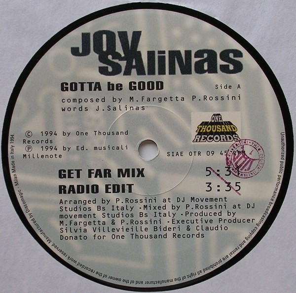 Joy Salinas - Gotta Be Good | One Thousand Records (OTR 09) - 3 Joy Salinas - Gotta Be Good | One Thousand Records (OTR 09) - 3
